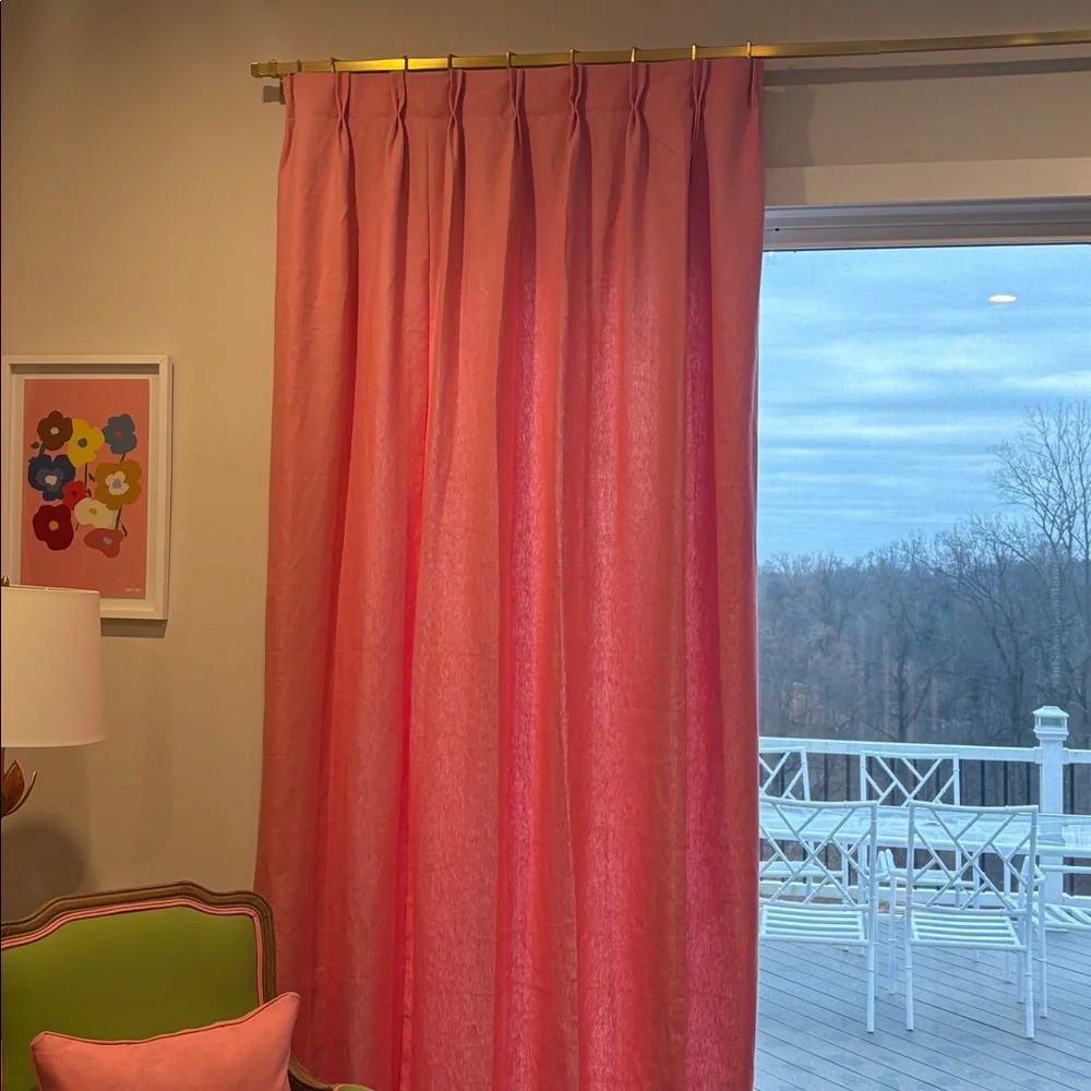 Ballard Designs single new double pinch pleat curtain panel 108” long